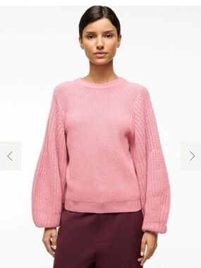STAUD Pink Aura Wool Sweater